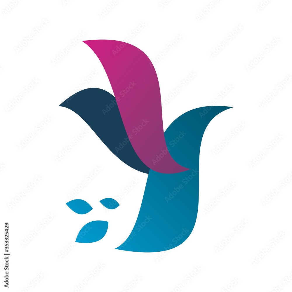 pixel creative full color bird wing logo design pixel creative full color bird wing logo design