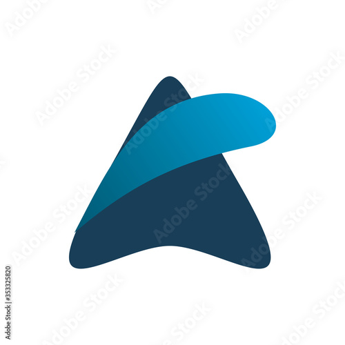 triangle arrow aero arrow motion fluid logo design