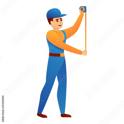 Repairman measurement tape icon. Cartoon of repairman measurement tape vector icon for web design isolated on white background © nsit0108
