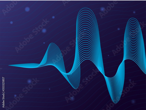 black waves sound blue background