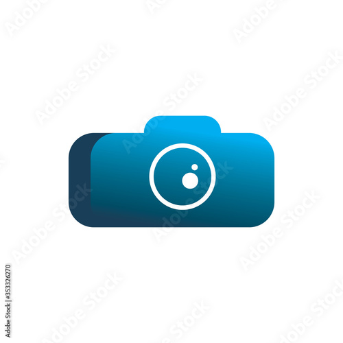 photography camera lens full color logo design