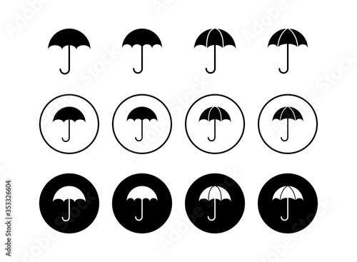 Set of umbrella icons. Umbrella vector icon