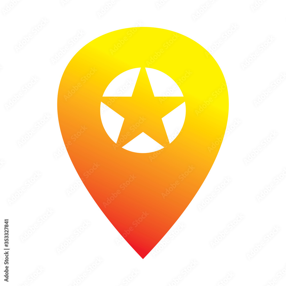 pin map location full color star logo design pin map location full color star logo design