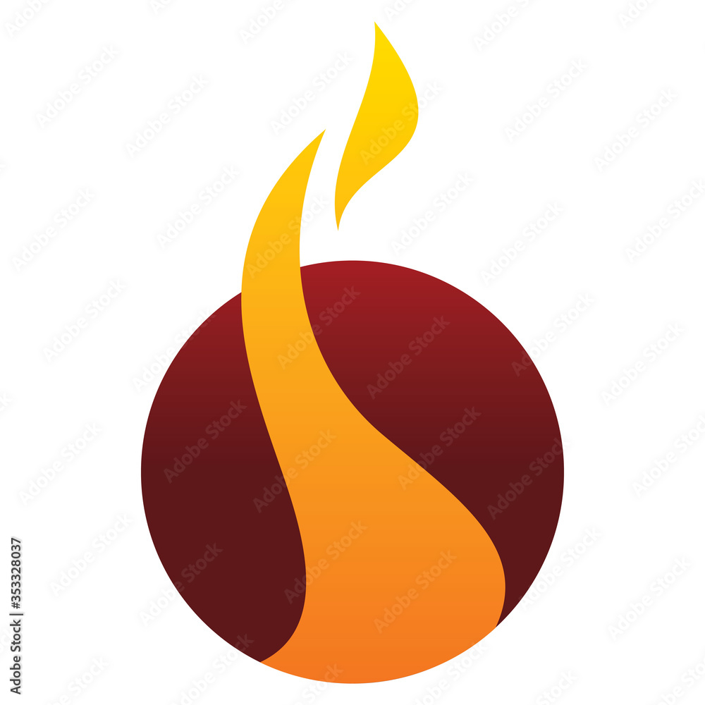 circle ball fire flame logo design circle ball fire flame logo design