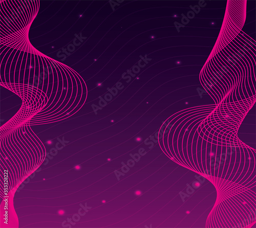black waves sound pink background