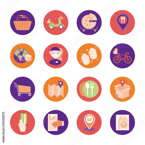 bundle of delivery set icons