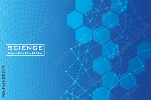 blue science background with lines structures
