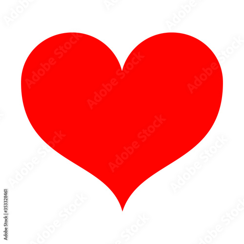 Red heart flat illustration.Valentine's day, wedding, LGBT.Symbol of love.Vector illustration.
