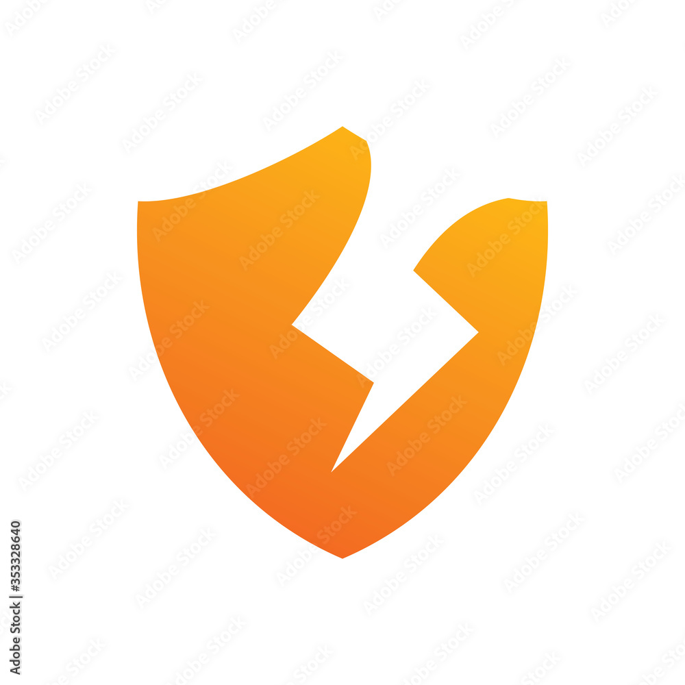 full color secure shield lightning energy power logo design full color secure shield lightning energy power logo design