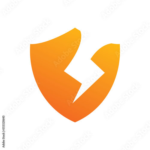 Free Download full color secure shield lightning energy power logo design - GFXLoad