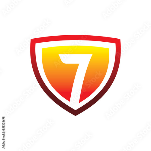 full color secure shield sollid number seven logo design Free Download full color secure shield sollid number seven logo design - GFXLoad