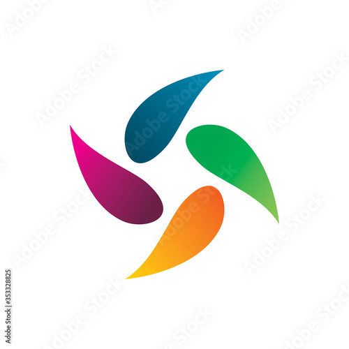 full color spin abstract group creative logo design