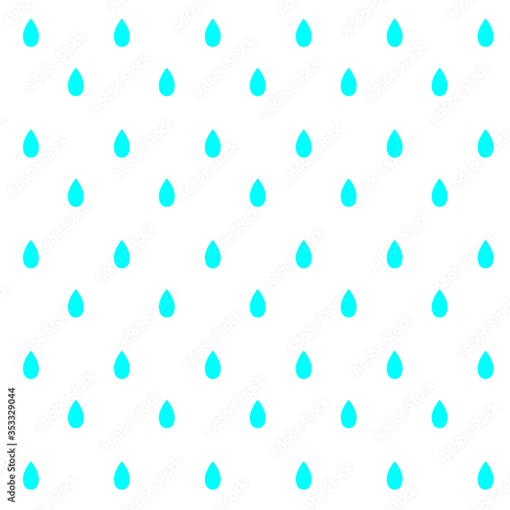 Rain drops seamless pattern vector white background