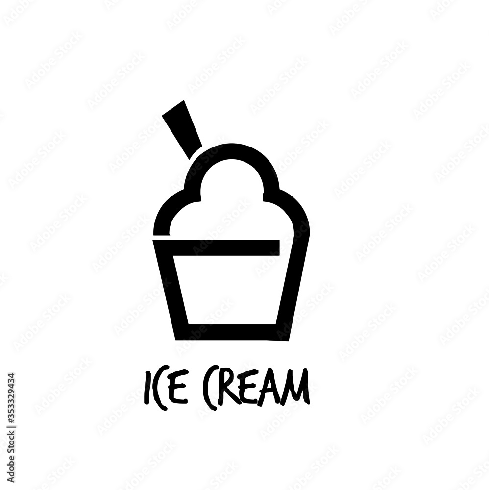 ice cream black logo icon design illustration ice cream black logo icon design illustration