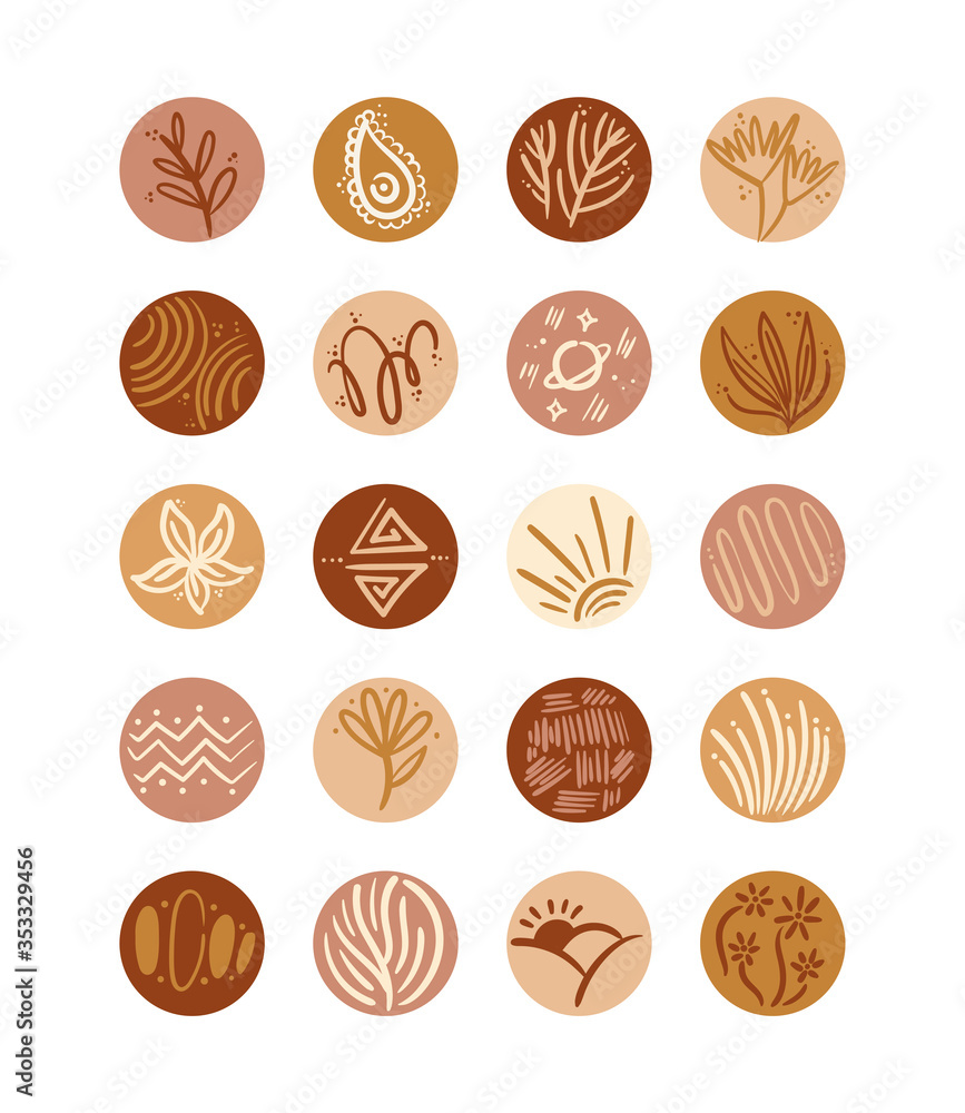 bundle of boho set icons bundle of boho set icons