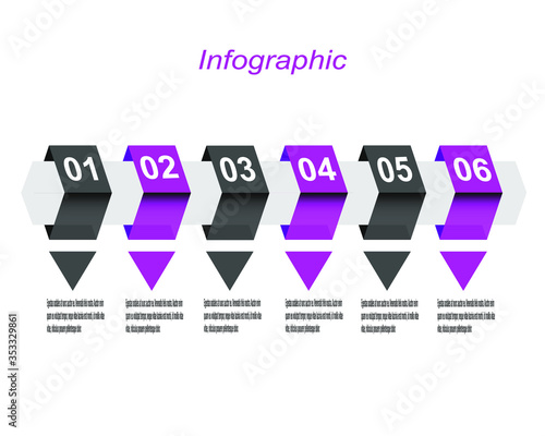 Abstract 6 steps infographics background.