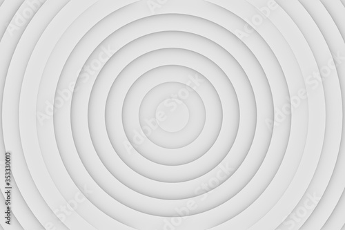 Simple White circles abstract background. 3D illustration.