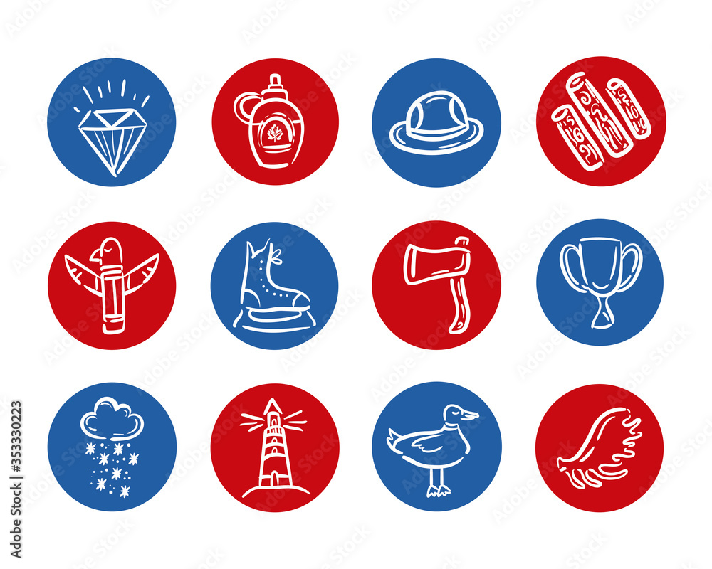 bundle of canadian set icons bundle of canadian set icons