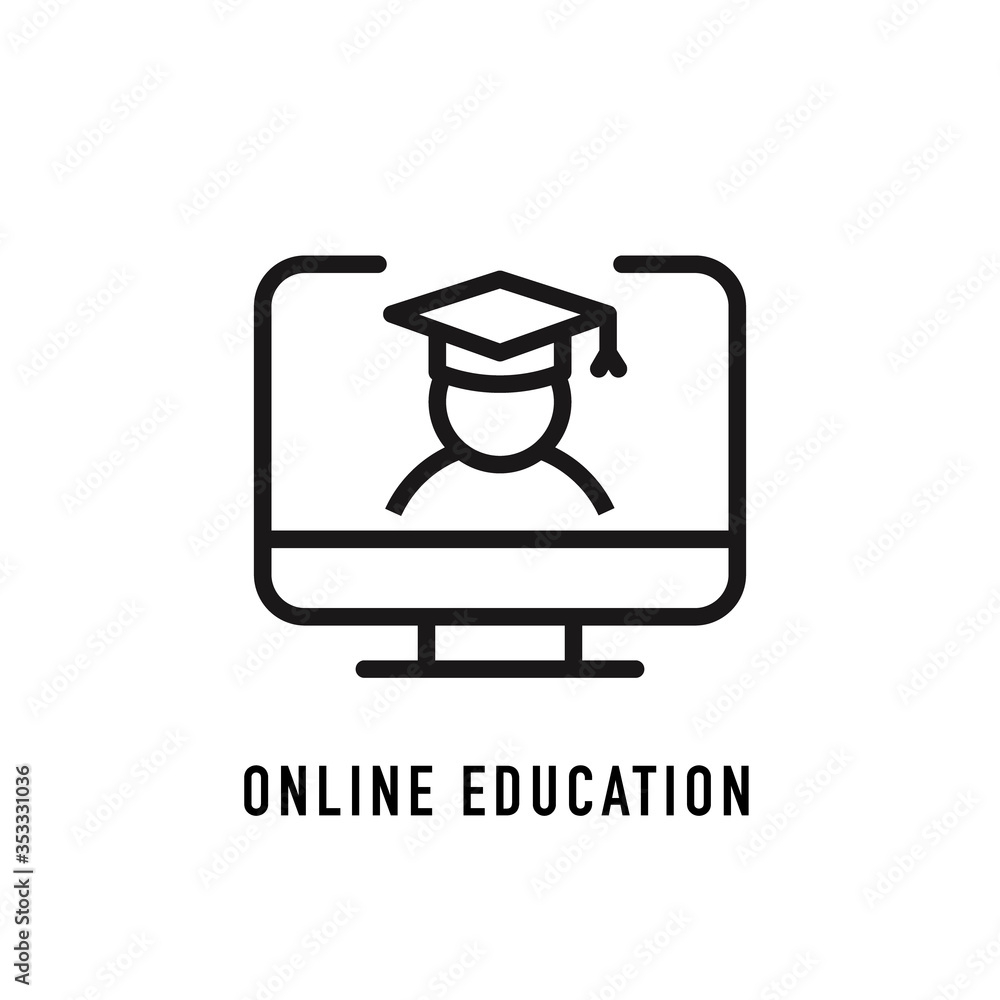 Educational resources vector line icon Educational resources vector line icon