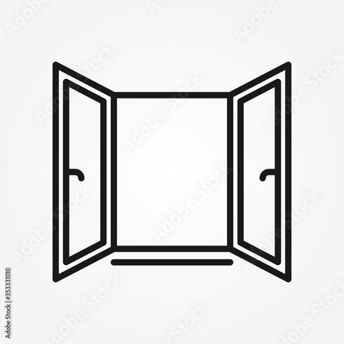 Open Window line icon. Vector