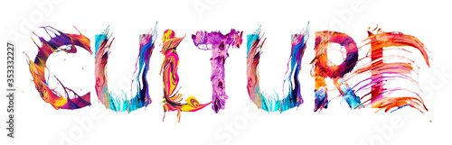 Culture banner with colorful brush strokes