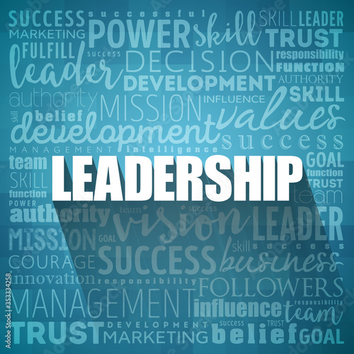 LEADERSHIP word cloud collage  business concept background