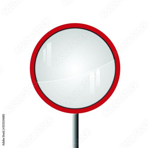 Red Blind corner mirror mounted vector