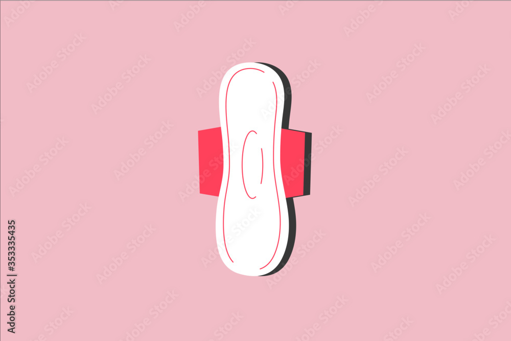 vector illustration of menstrual pad with wings vector illustration of menstrual pad with wings