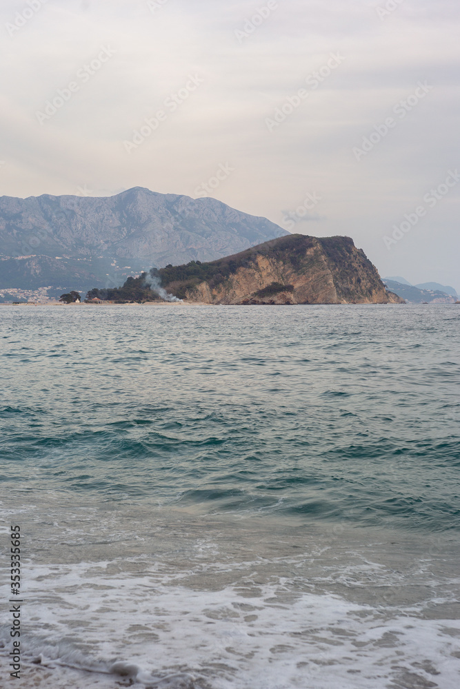 View of the Adriatic Sea in the city of Budva in Montenegro View of the Adriatic Sea in the city of Budva in Montenegro