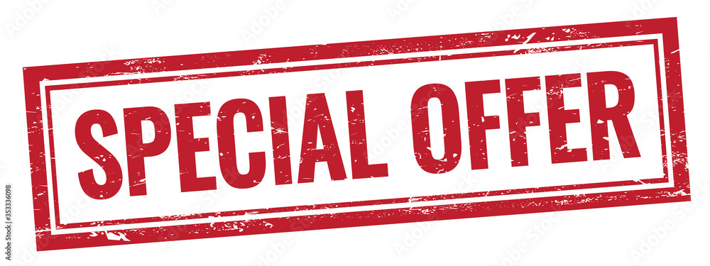 SPECIAL OFFER red grungy rectangle stamp sign. SPECIAL OFFER red grungy rectangle stamp sign.