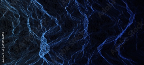 Abstract wave background. Music or sound illustration. Big data technology. Artificial intelligence concept. Network visualisation.