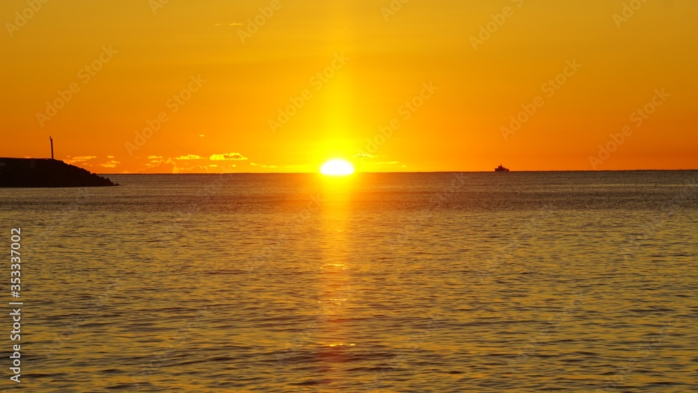 amazing sunset at the seychelles islands