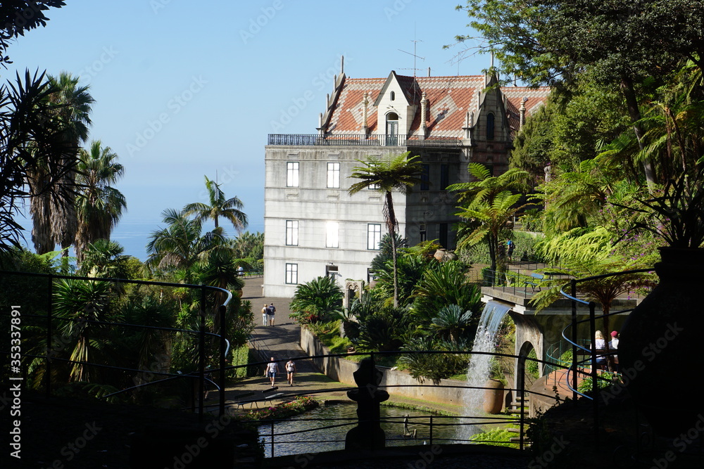 Palace in Monte Palace Tropical Garden, Funchal, Madeira. October 2019