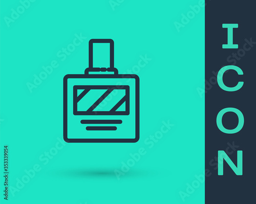 Black line Aftershave icon isolated on green background. Cologne spray icon. Male perfume bottle. Vector Illustration.