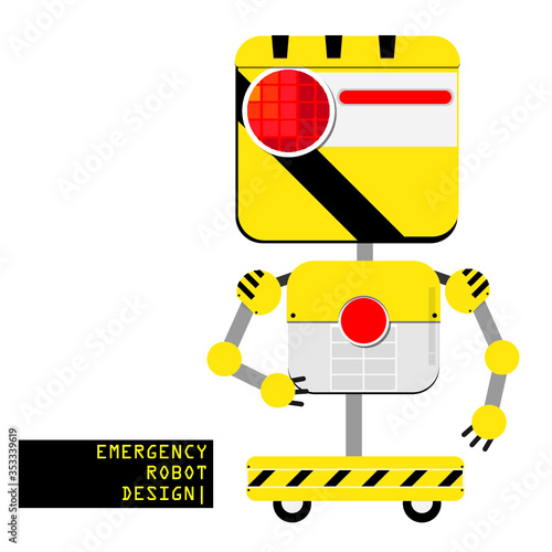 Emergency robot concept characters - Vector