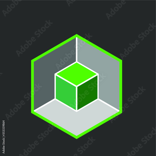 3d box illution logo