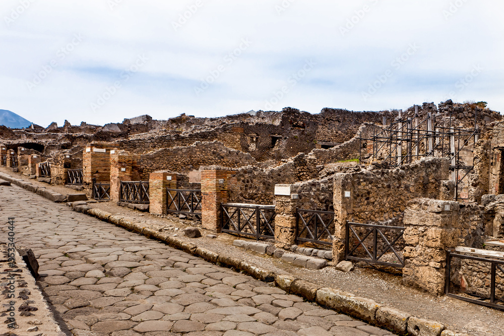 Ruins in a street in Pompeii, Italy. Ruins in a street in Pompeii, Italy.