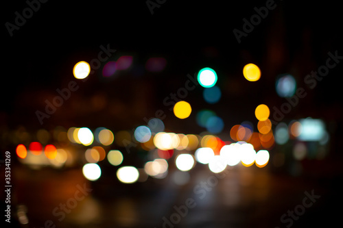 Multi-colored lights at night,blur focus