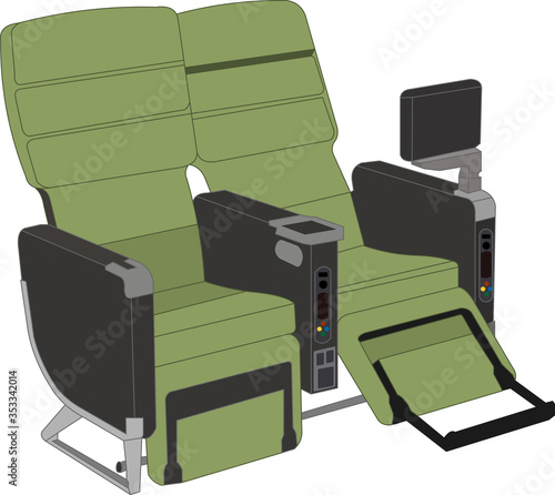 vector of Recliner chair, isolated on white background.

