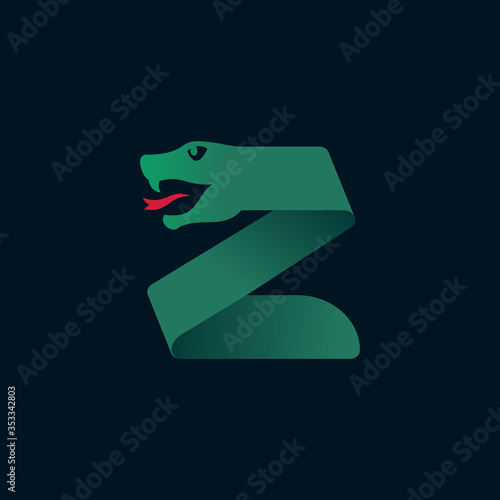 Z letter logo with snake head silhouette.