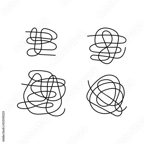 Hand drawn scribble collection. Jumbled lines isolated. Vector illustration.