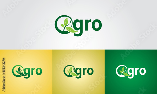 Natural Agriculture logo. Agro Vector icon.
