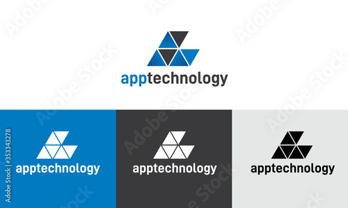 Technology logo design vector icon. use for app technology and others.
