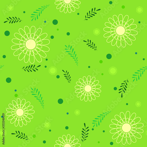Sunny summer flowers blossom vector seamless texture