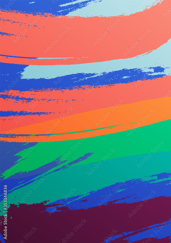 Obraz premium Hand drawn colorful oil painting abstract modern art background design for book cover, flyer, presentation, brochure, banner, poster, cover etc. vector illustration.