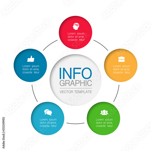 Vector iInfographic template for business, presentations, web design, 5 options.