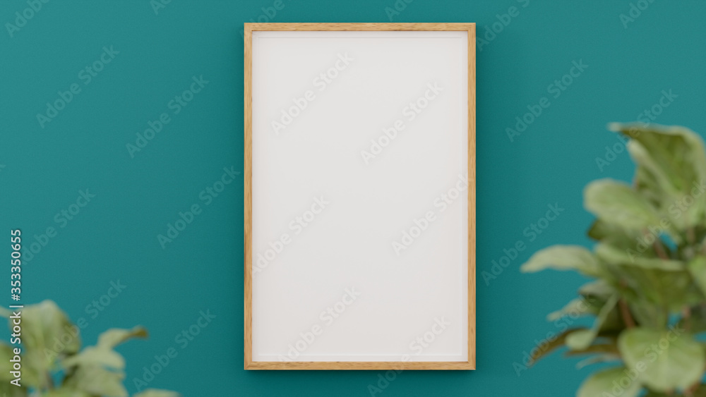A blank picture and poster frame on the wall A blank picture and poster frame on the wall