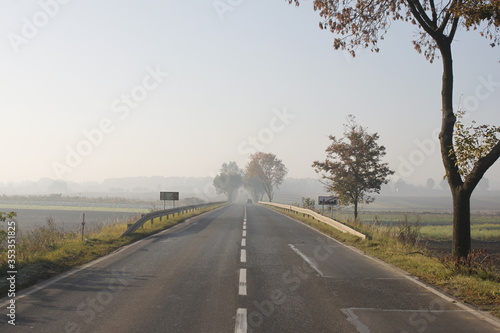 Wallpaper Mural Autumn village landscapes on misty morning Torontodigital.ca