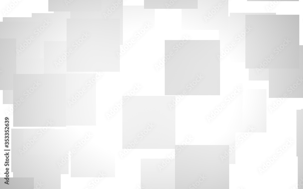 White abstract background. Misty backdrop with grey squares. 3D illustration