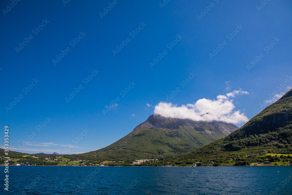 Fjord in Norway. Beauty of nature and travel background Fjord in Norway. Beauty of nature and travel background